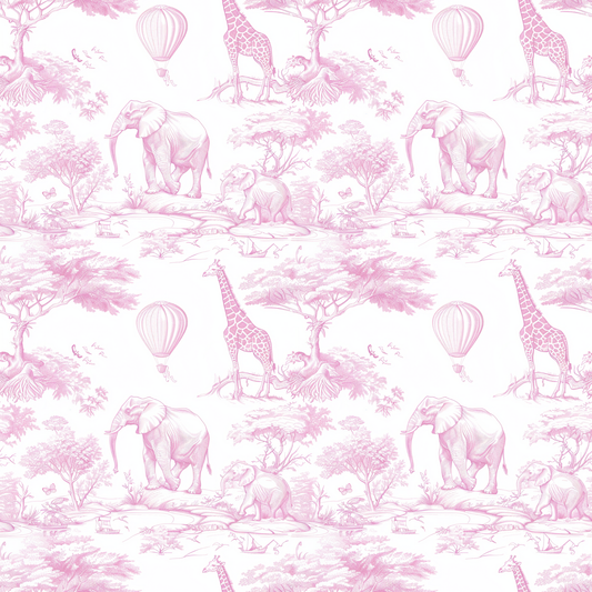 Newborn Swaddle Sash Maternity Sash Toile de Jouy Safari : Pink