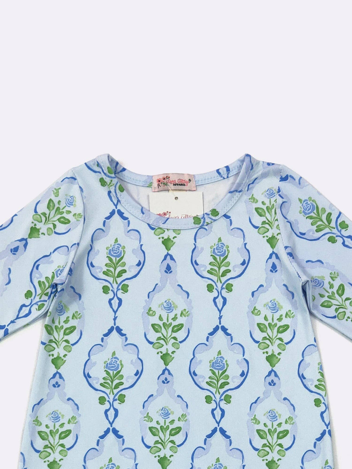 Blue Rose Frame Baby Gown 0-3m