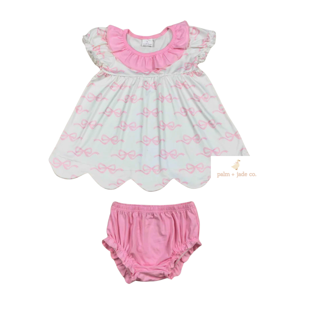 Blush Bow Scallop Set