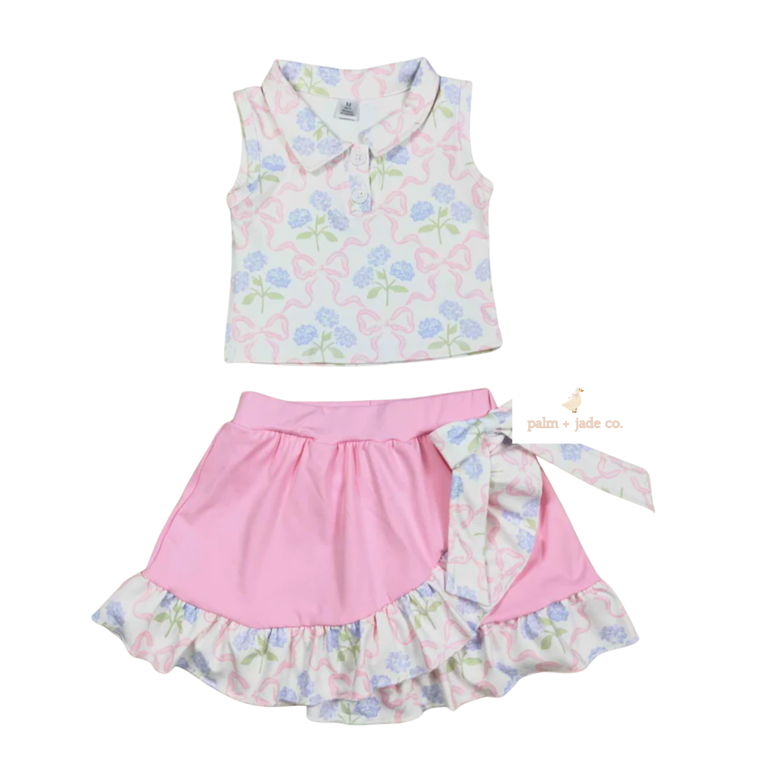 Hydrangea Bow Skort Set