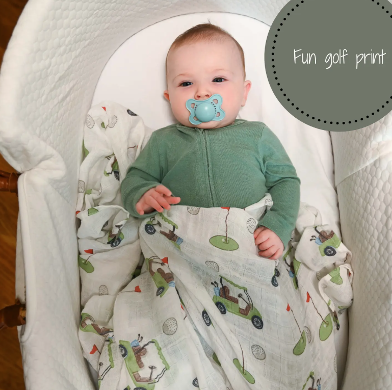 Baby Muslin Swaddle Blanket 47x47 Golf A Round