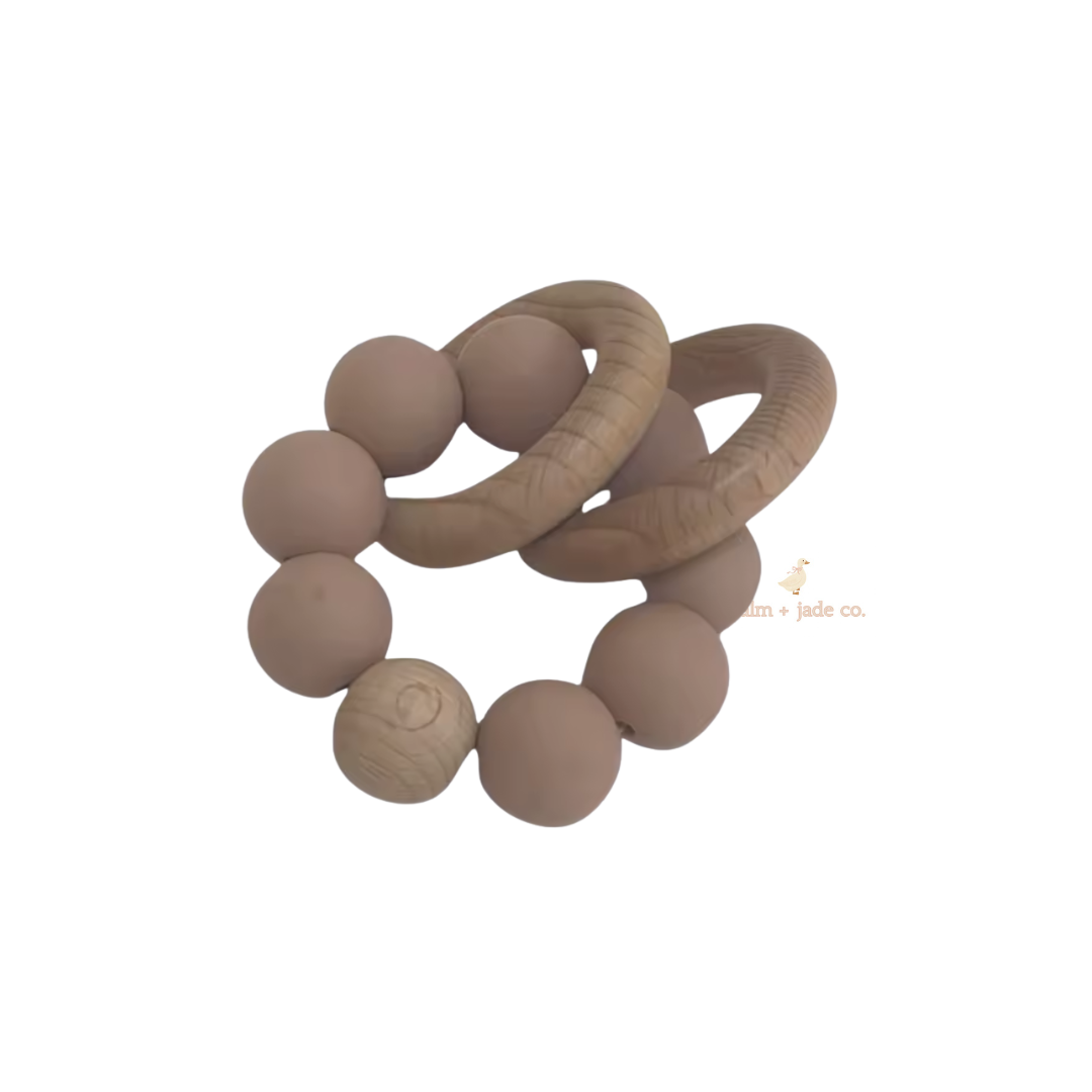Silicone & Wood Baby Teether