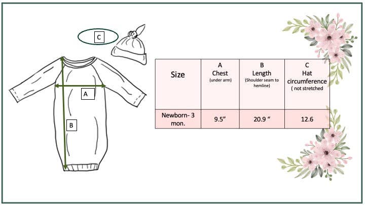 Unisex Sea Turtle Gown and Hat Set