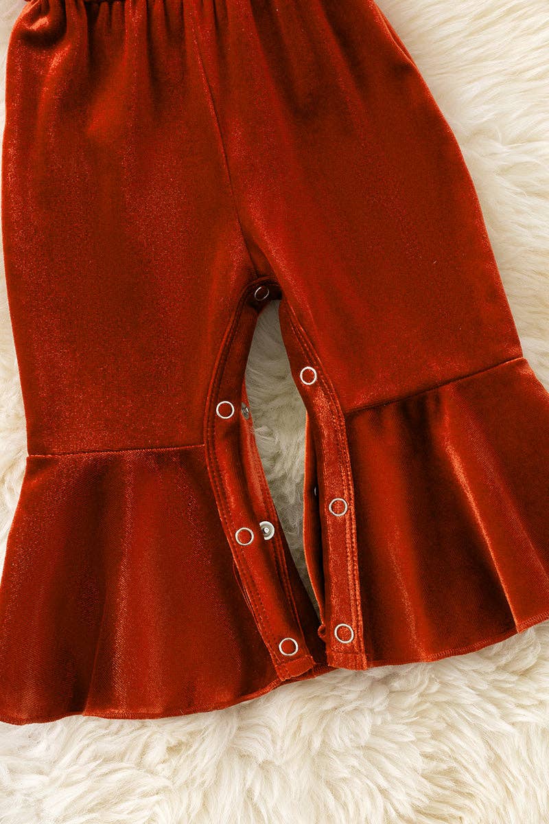 Rust Velvety Romper