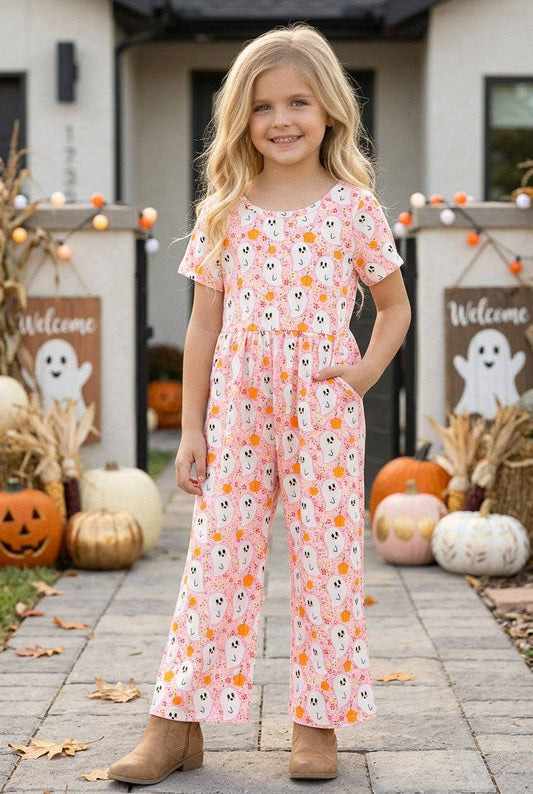 Pink Ghost & Pumpkin Jumpsuit