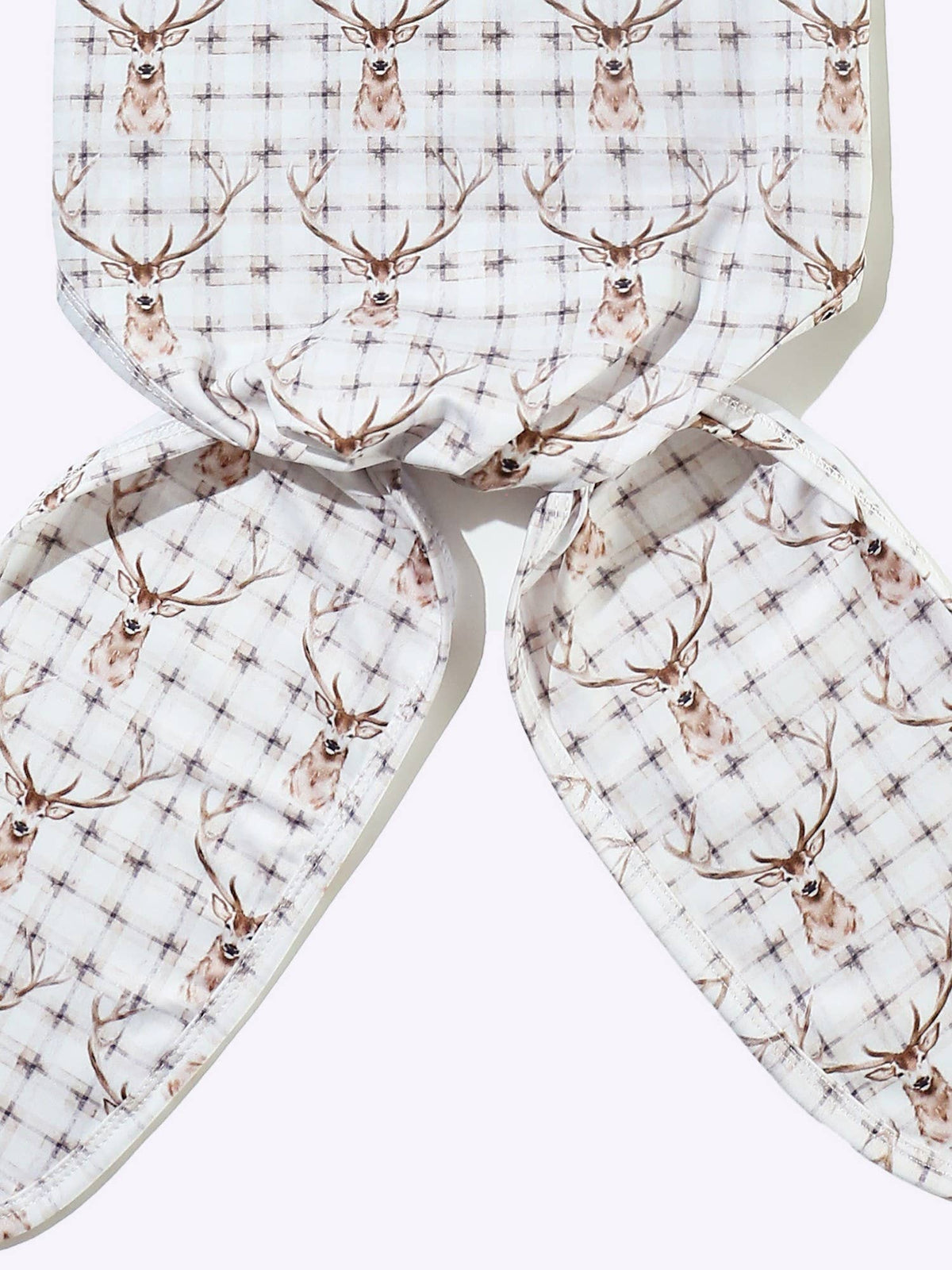 Plaid Deer Knotted Gown 0-3m