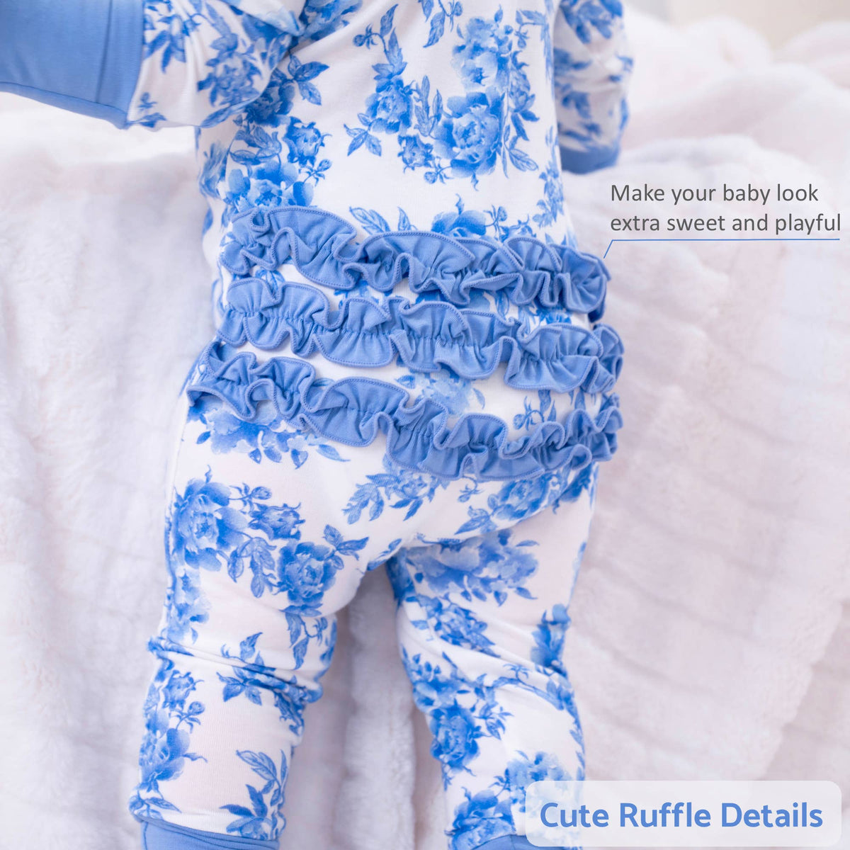 Bamboo Zipper Pajama Peony 6-12 m