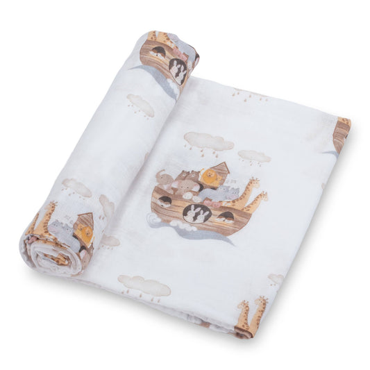 Muslin Swaddle Blanket Noah's Ark