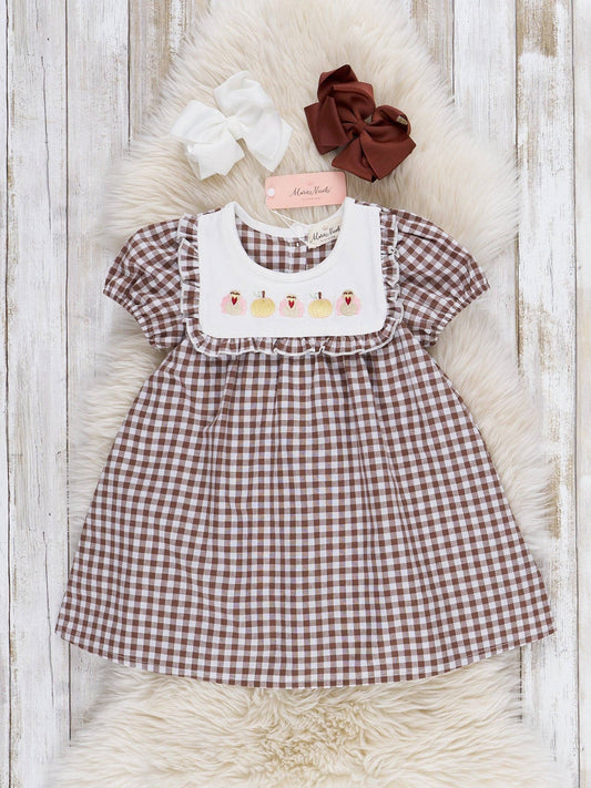 Turkey Flock Gingham Dress