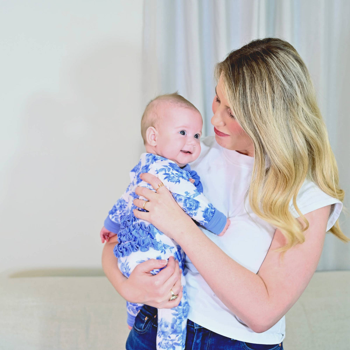Bamboo Zipper Pajama Peony 6-12 m