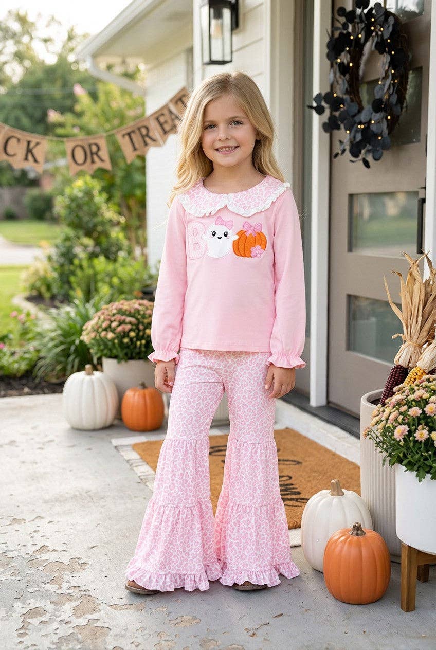 Boo Applique & Cheetah Bell Bottoms