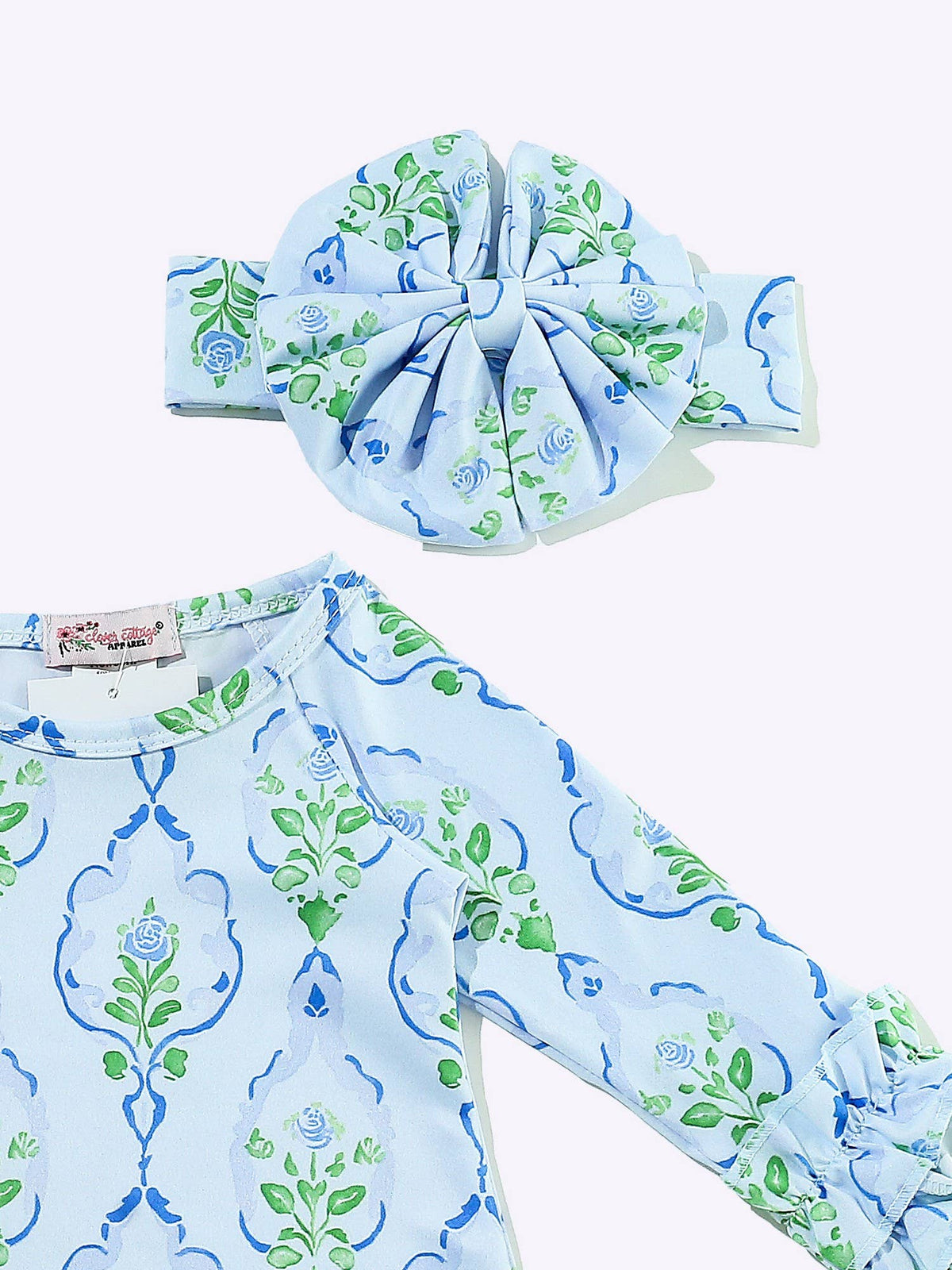 Blue Rose Frame Baby Gown 0-3m