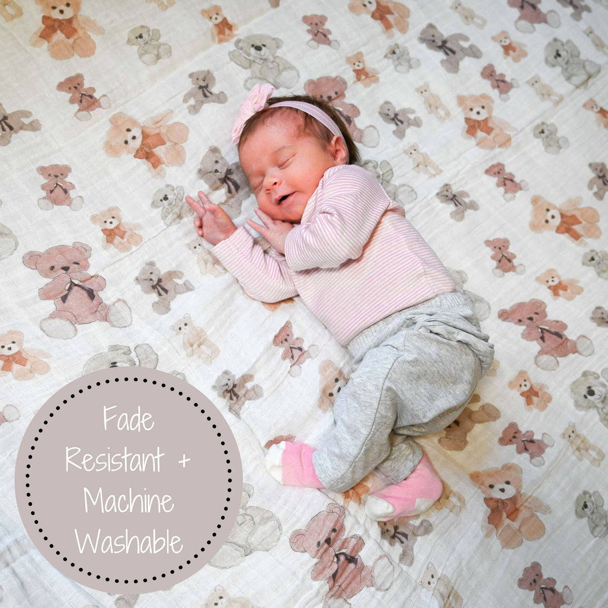 Muslin Swaddle Blanket Bear Hugs