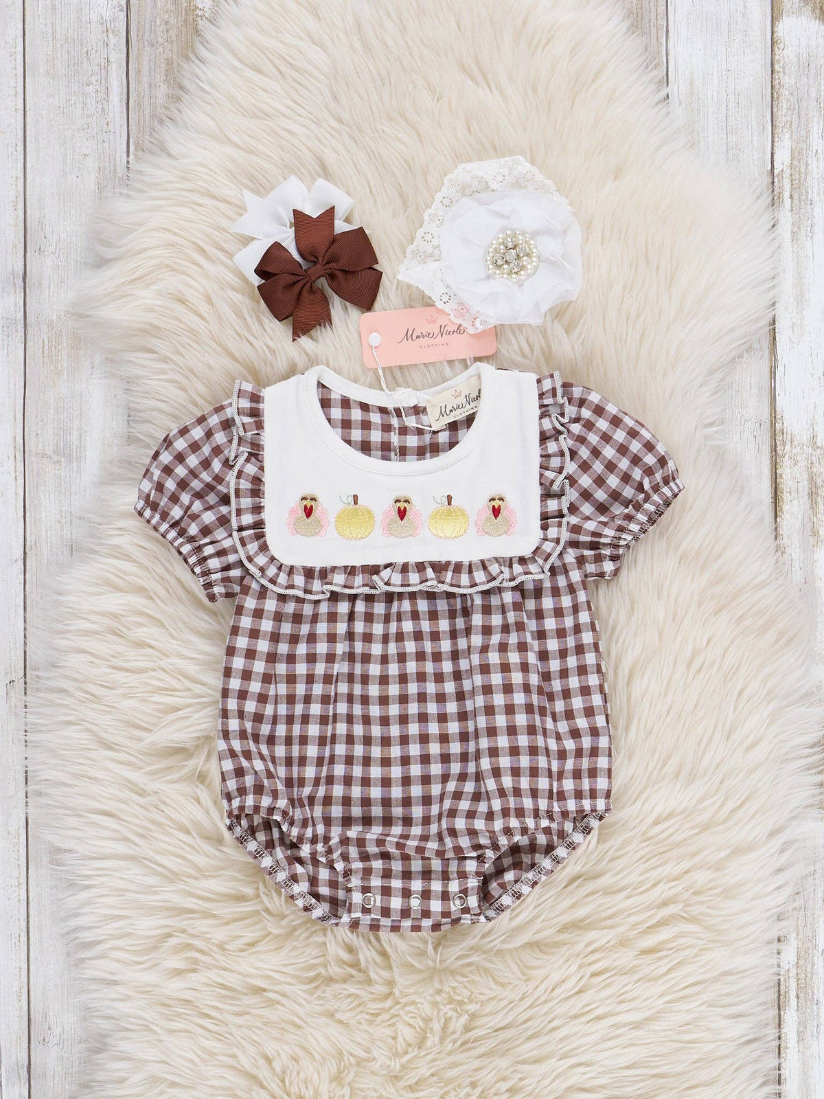 Turkey Flock Gingham Bubble