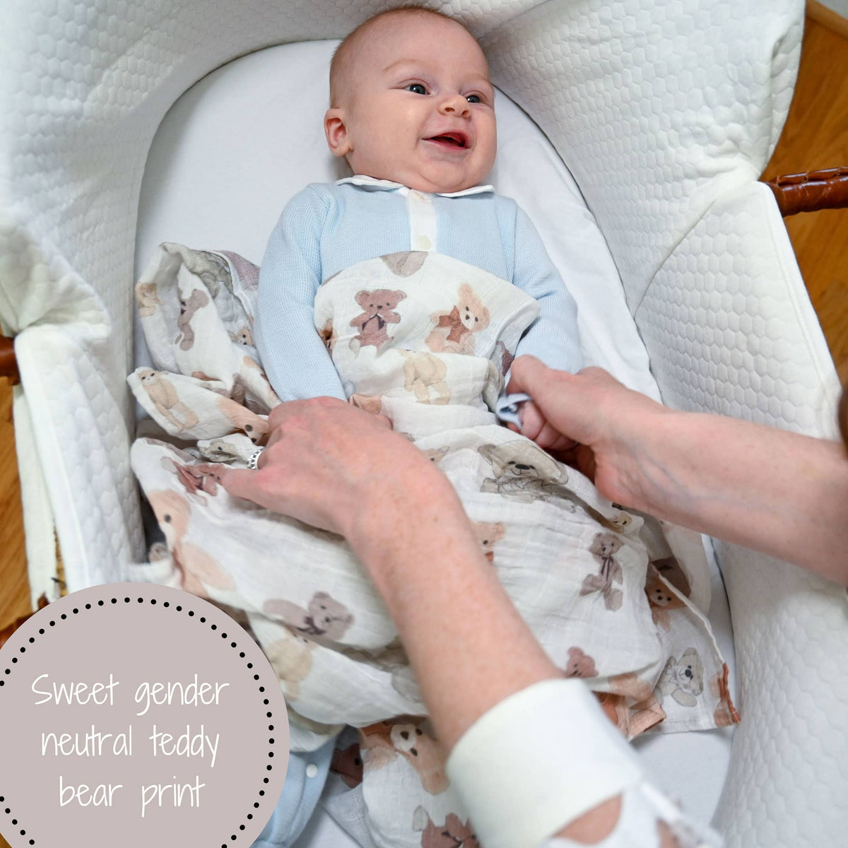 Muslin Swaddle Blanket Bear Hugs