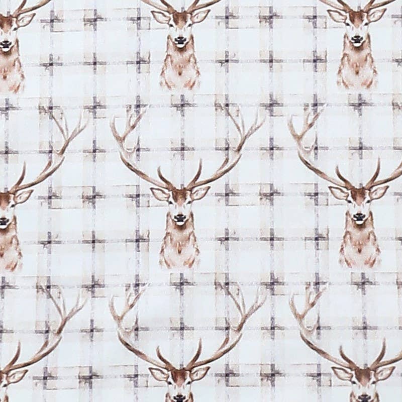 Plaid Deer Knotted Gown 0-3m