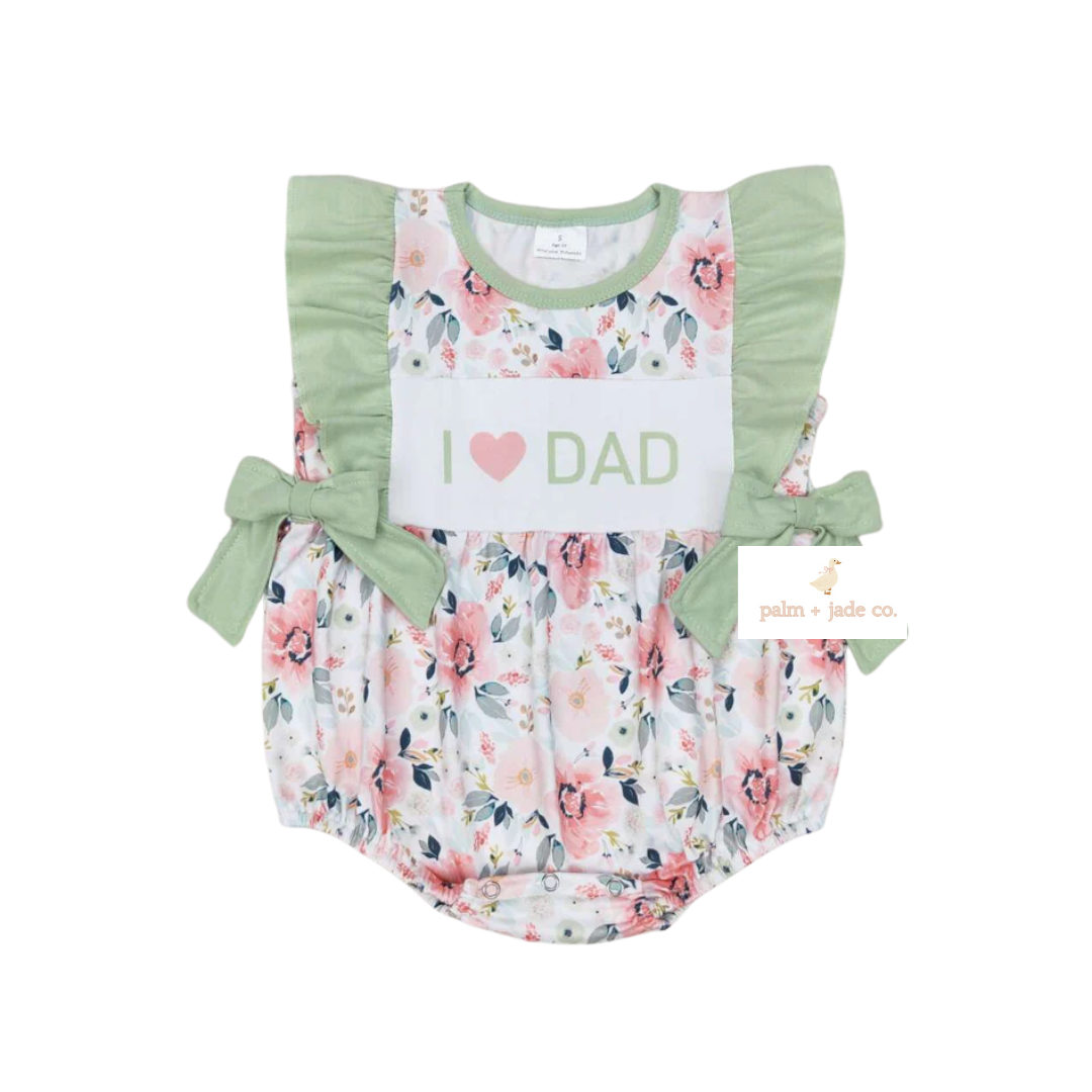I ♥ Dad Floral Bow Bubble