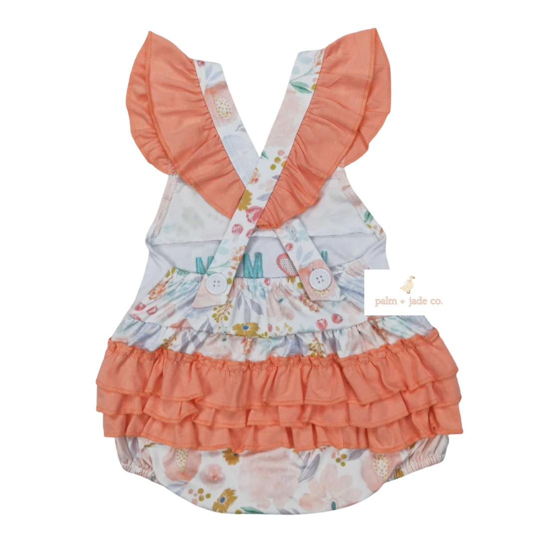 “I Love Mom” Floral Ruffle Bubble