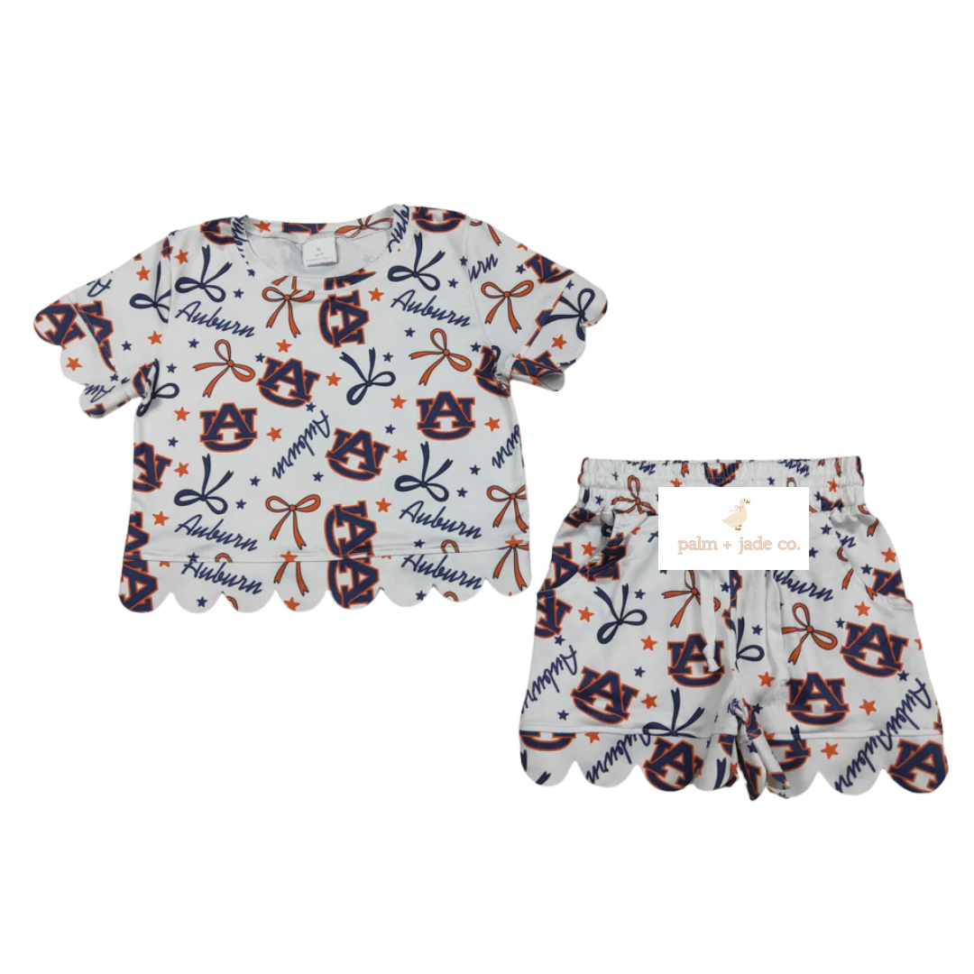 Auburn Scallop Edge Short Set