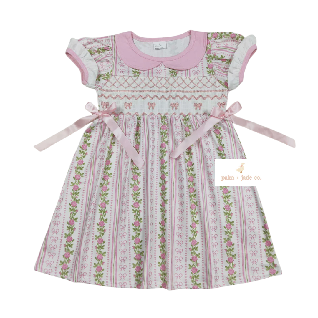 Smocked Flower Bow Dress