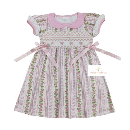 Smocked Flower Bow Dress