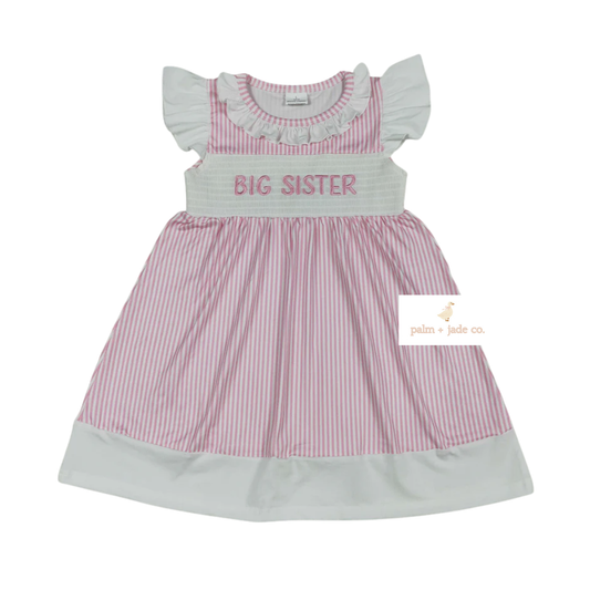 Smocked Big Sister Pink Dress