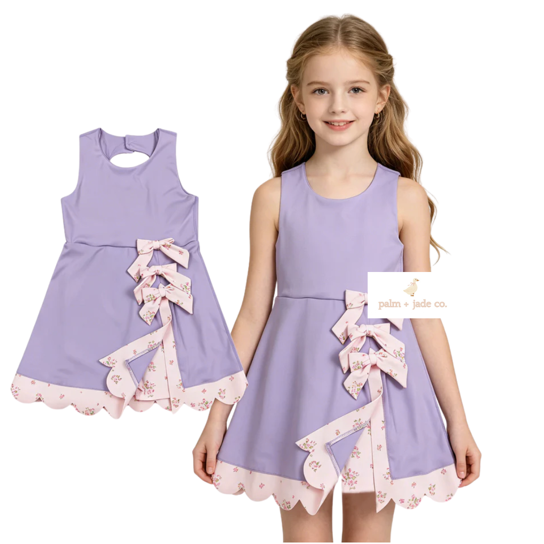 Princess Purple Pink Flowers Yoga Dress