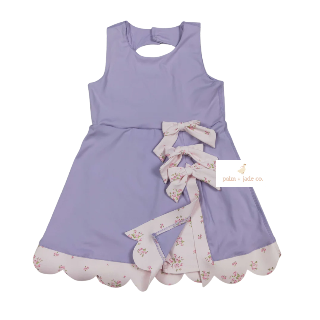 Princess Purple Pink Flowers Yoga Dress