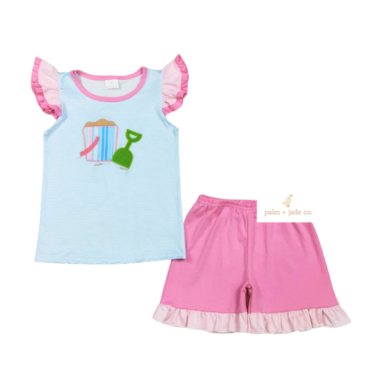 Sandy Days Ruffle Short Set