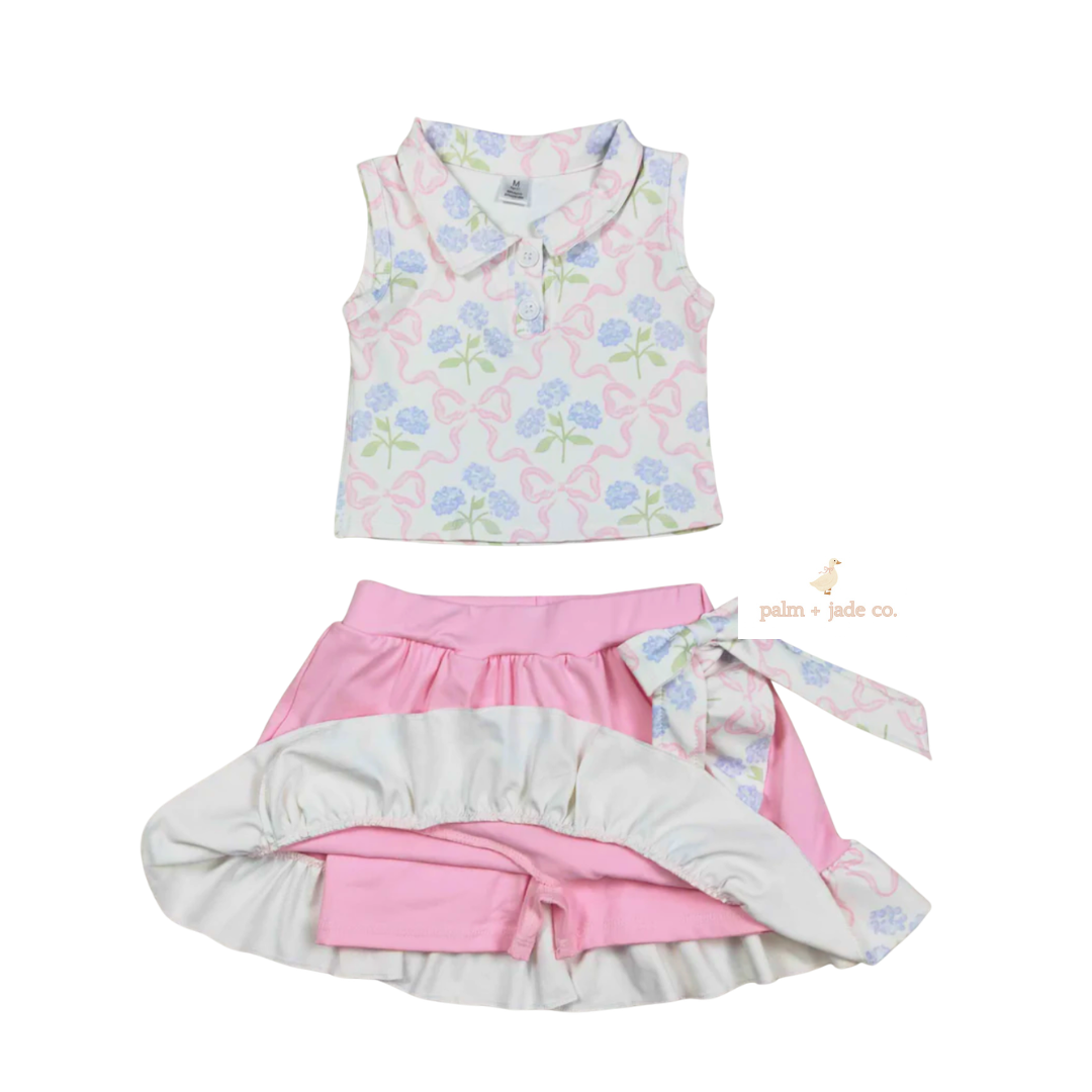 Hydrangea Bow Skort Set