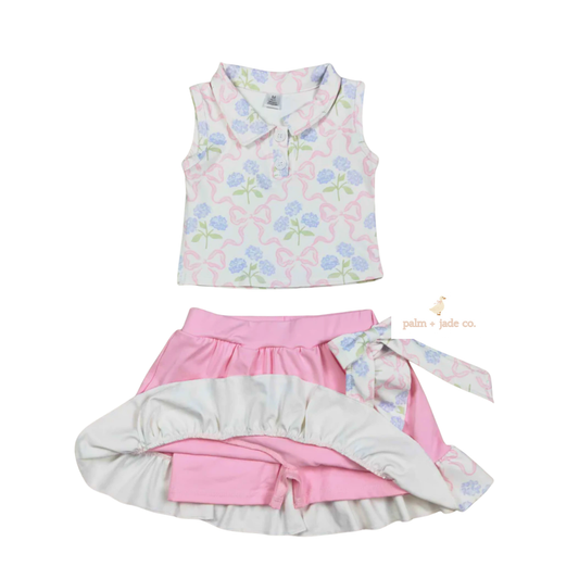 Hydrangea Bow Skort Set
