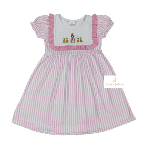 Peter’s Garden Dress – Pink Stripe