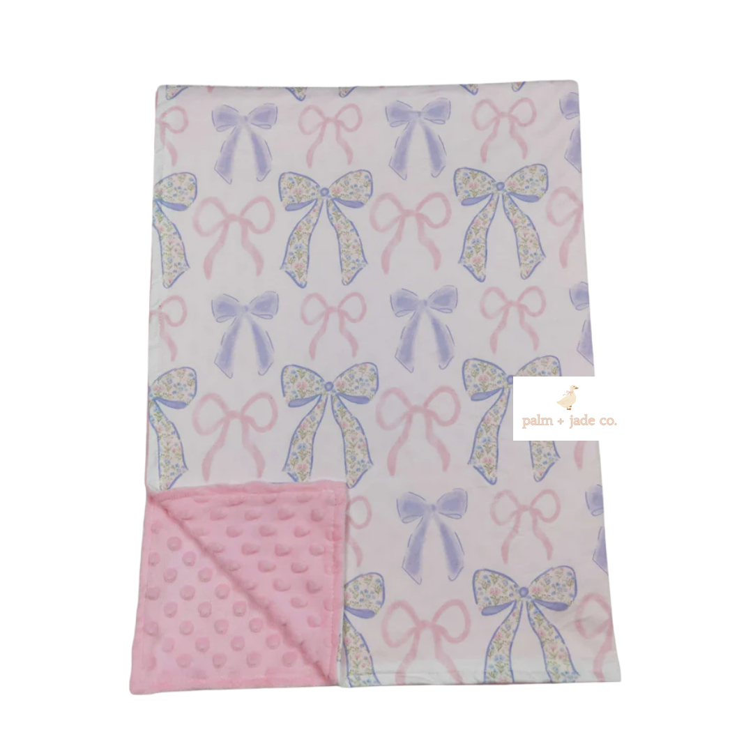 Blush Bow Baby Blanket
