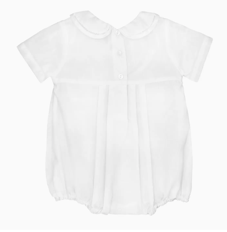 White Romper with Smocking