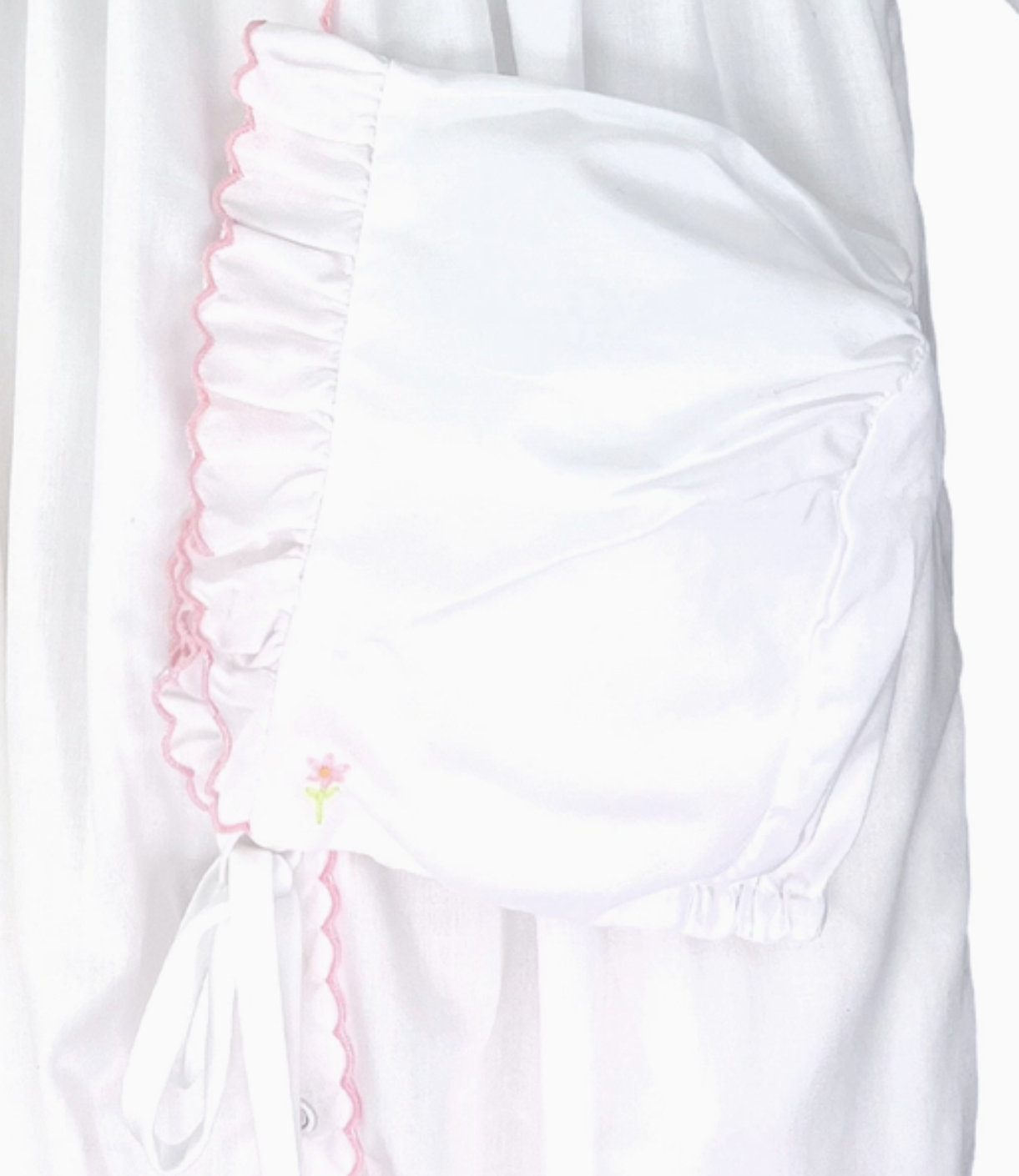 Convertible Bow & Flower Shadow Stitch Dress