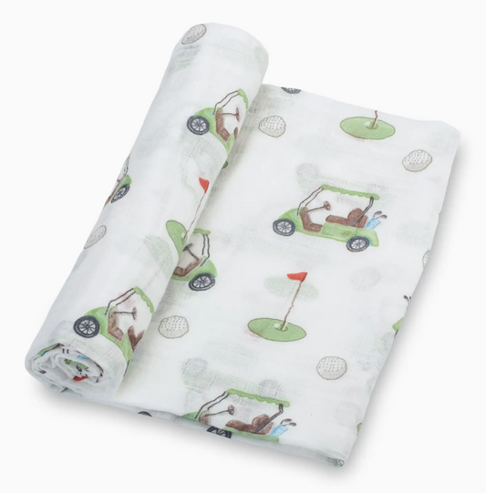 Baby Muslin Swaddle Blanket 47x47 Golf A Round