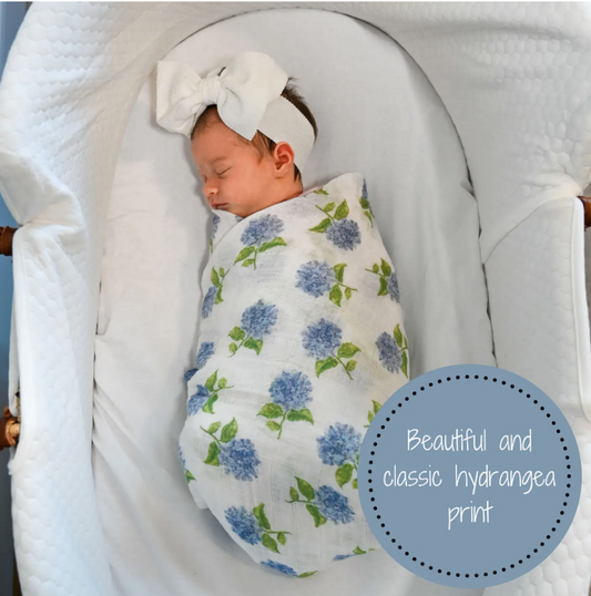 Baby Muslin Swaddle Blanket 47x47 Hydrangea