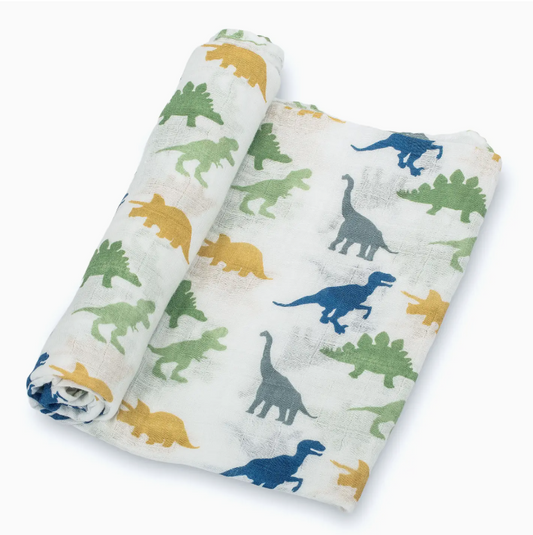 Baby Muslin Swaddle Blanket 47x47 Rawr-Some