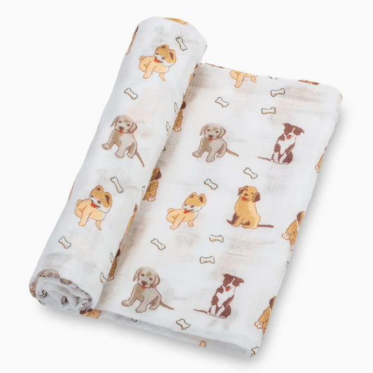 Baby Muslin Swaddle Blanket 47x47 Woof Woof