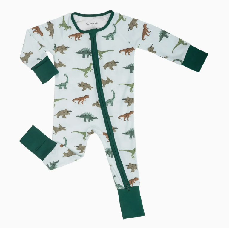 Bamboo Baby Convertible Zipper Pajama Dinosaur