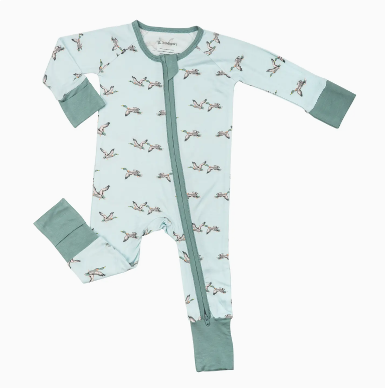 Bamboo Baby Convertible Zipper Pajama Quack Up Mallard Duck