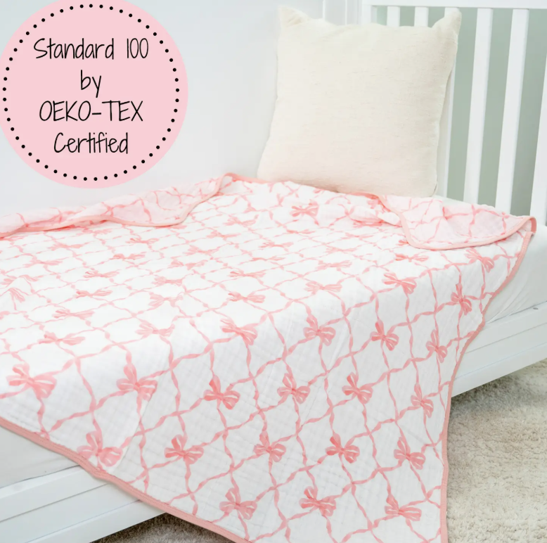 Muslin Quilt Baby & Kids Blanket Beautiful Bows