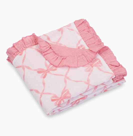 Muslin Quilt Baby & Kids Ruffle Blanket Beautiful Bows