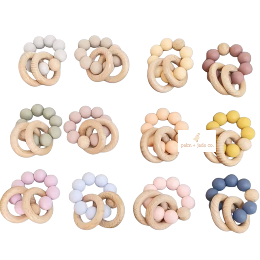 Silicone & Wood Baby Teether