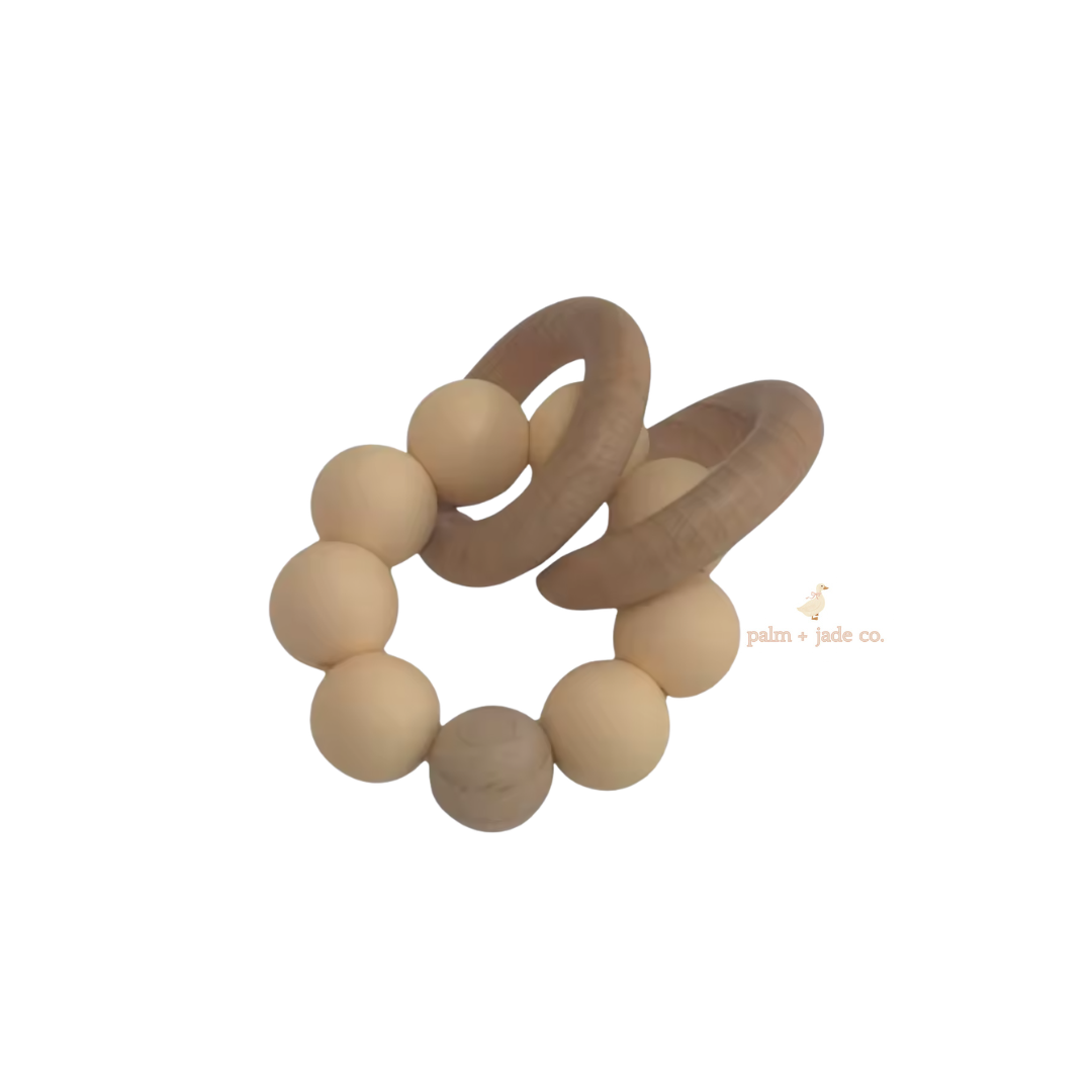Silicone & Wood Baby Teether
