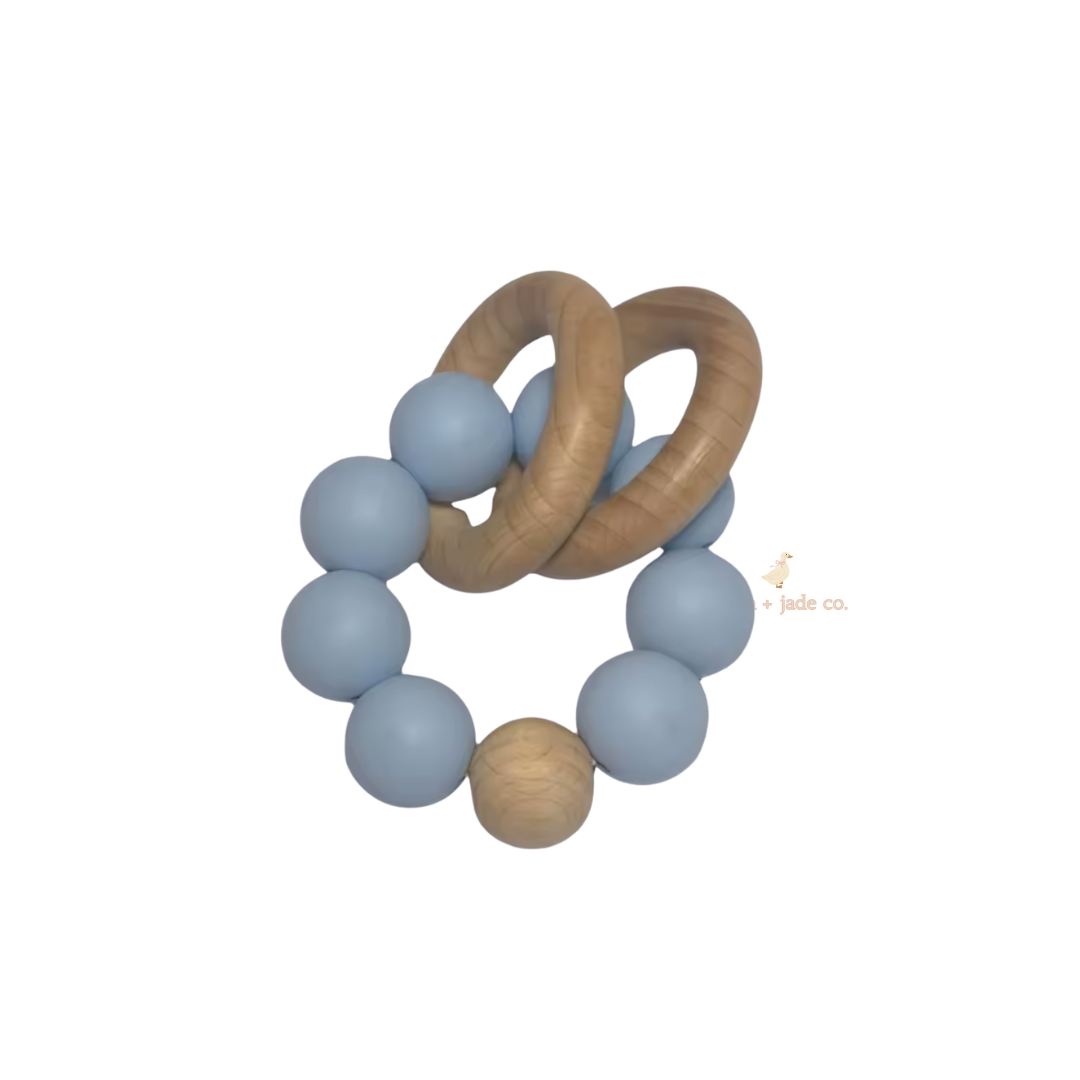 Silicone & Wood Baby Teether