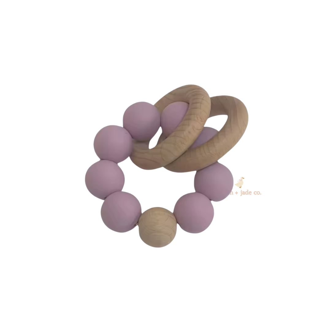 Silicone & Wood Baby Teether