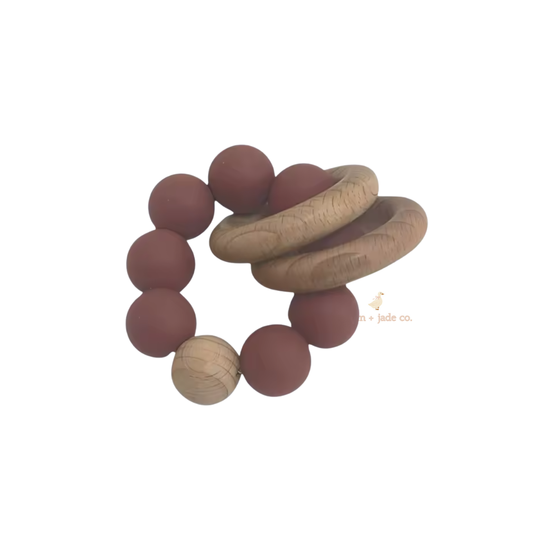 Silicone & Wood Baby Teether