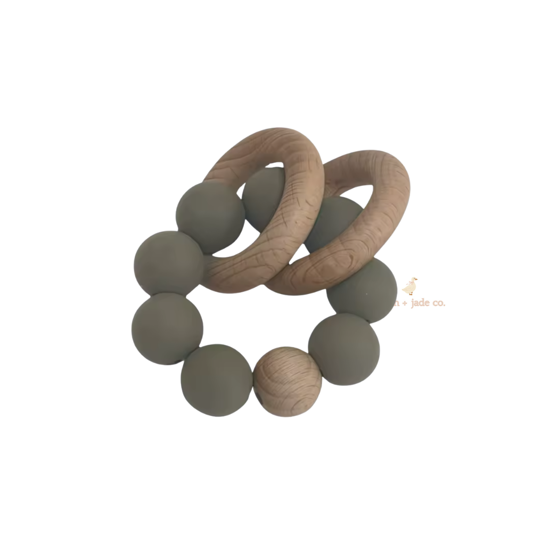 Silicone & Wood Baby Teether