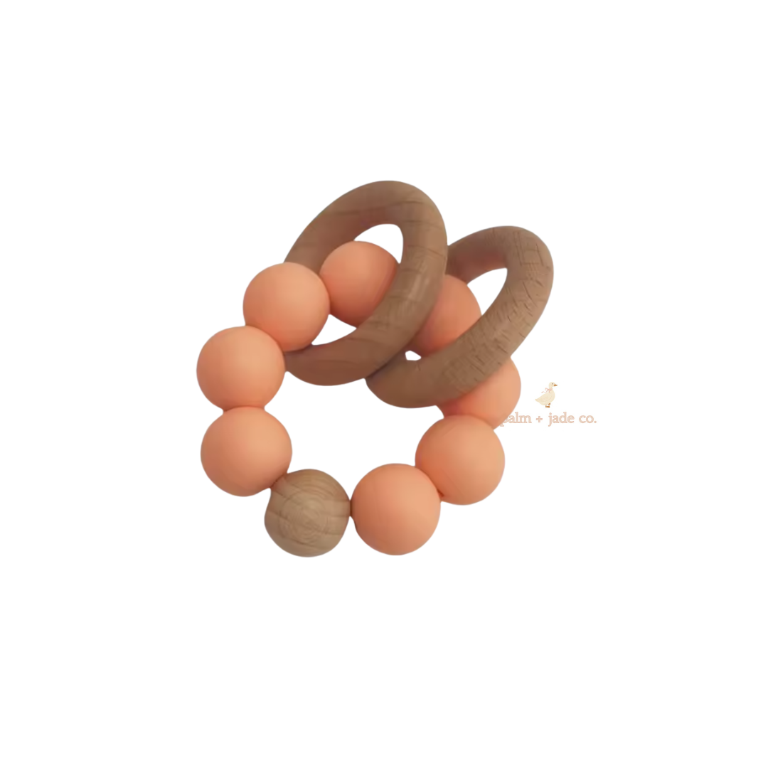 Silicone & Wood Baby Teether
